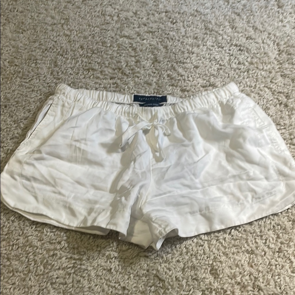 Aeropostale White Athletic Shorts Lightweight Elastic Waist